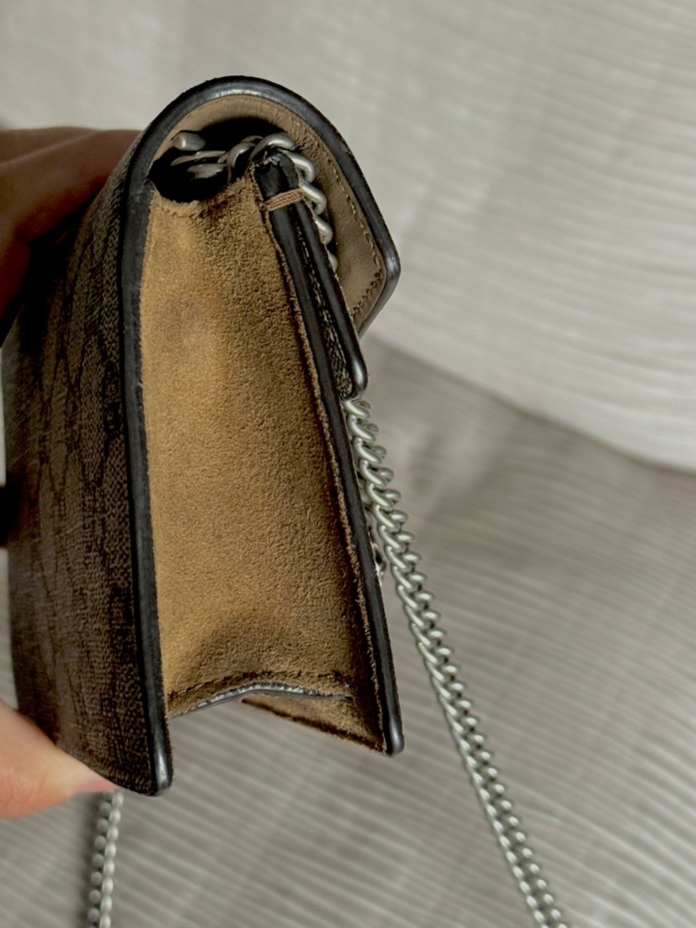 Gucci Beige GG Supreme Canvas Dionysus Crossbody Bag with Silver Hardware - Picture 3 of 11